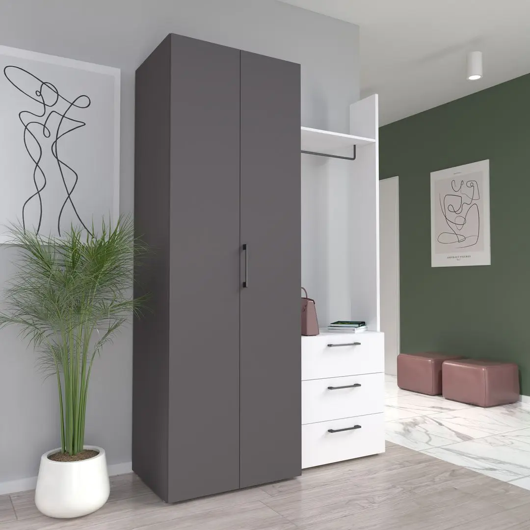 Прихожая Fortuna Constantin 134.2x207.8x51.7 (Grey/White)