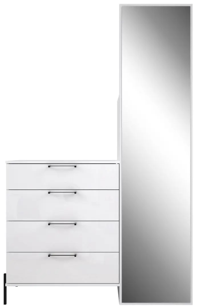 Прихожая Fortuna Elzzan 115.1x185.5x41.5 (White/White Gloss) - 7