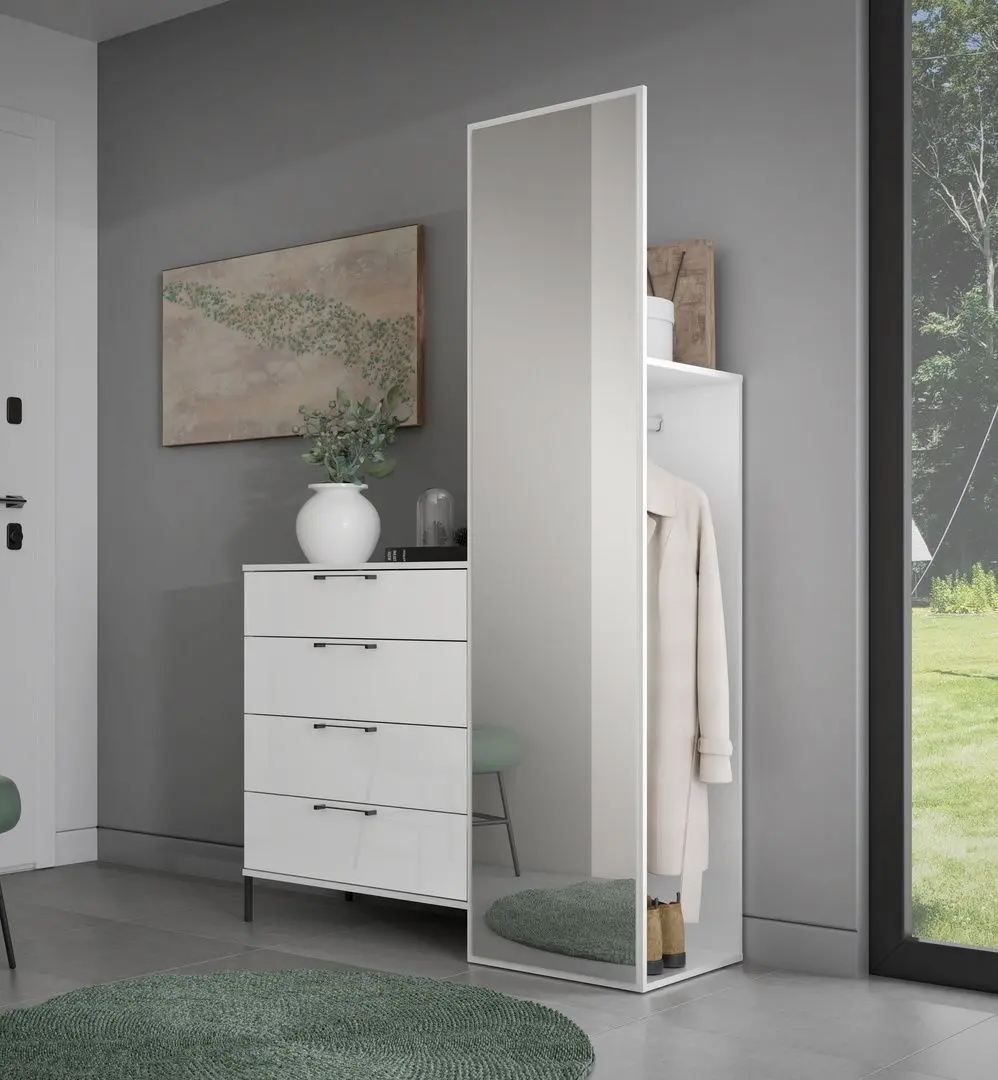 Прихожая Fortuna Elzzan 115.1x185.5x41.5 (White/White Gloss)