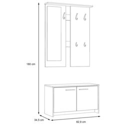 Прихожая Fortuna Foxi 82.9x180x34.5 (Sonoma Oak/White) Thumb