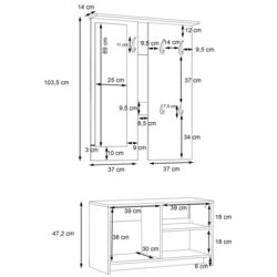 Прихожая Fortuna Foxi 82.9x180x34.5 (Sonoma Oak/White) Thumb