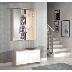 Прихожая Fortuna Foxi 82.9x180x34.5 (Sonoma Oak/White)