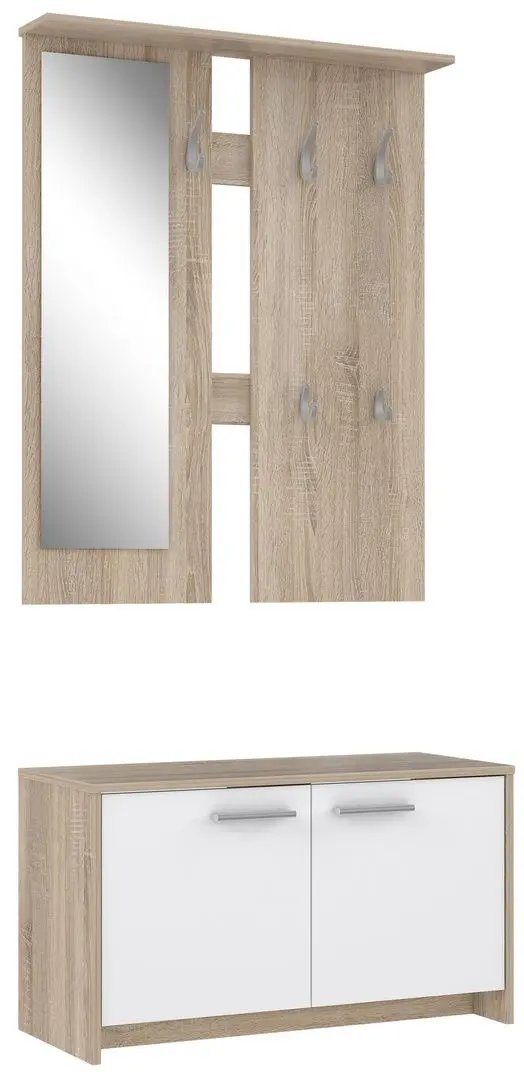 Прихожая Fortuna Foxi 82.9x180x34.5 (Sonoma Oak/White) - 5