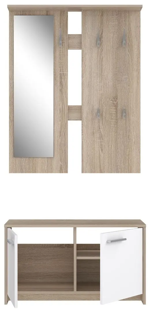 Прихожая Fortuna Foxi 82.9x180x34.5 (Sonoma Oak/White) - 6