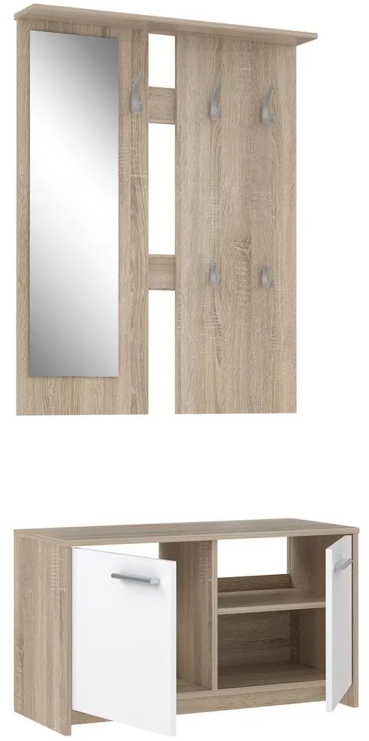 Прихожая Fortuna Foxi 82.9x180x34.5 (Sonoma Oak/White) - 7