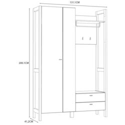 Прихожая Fortuna Hoyvik 131.1x200.1x41.2 (Sonoma Oak/White) Thumb
