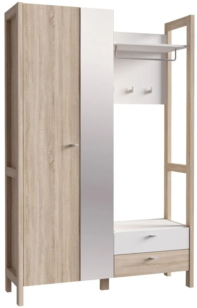 Прихожая Fortuna Hoyvik 131.1x200.1x41.2 (Sonoma Oak/White) - 5