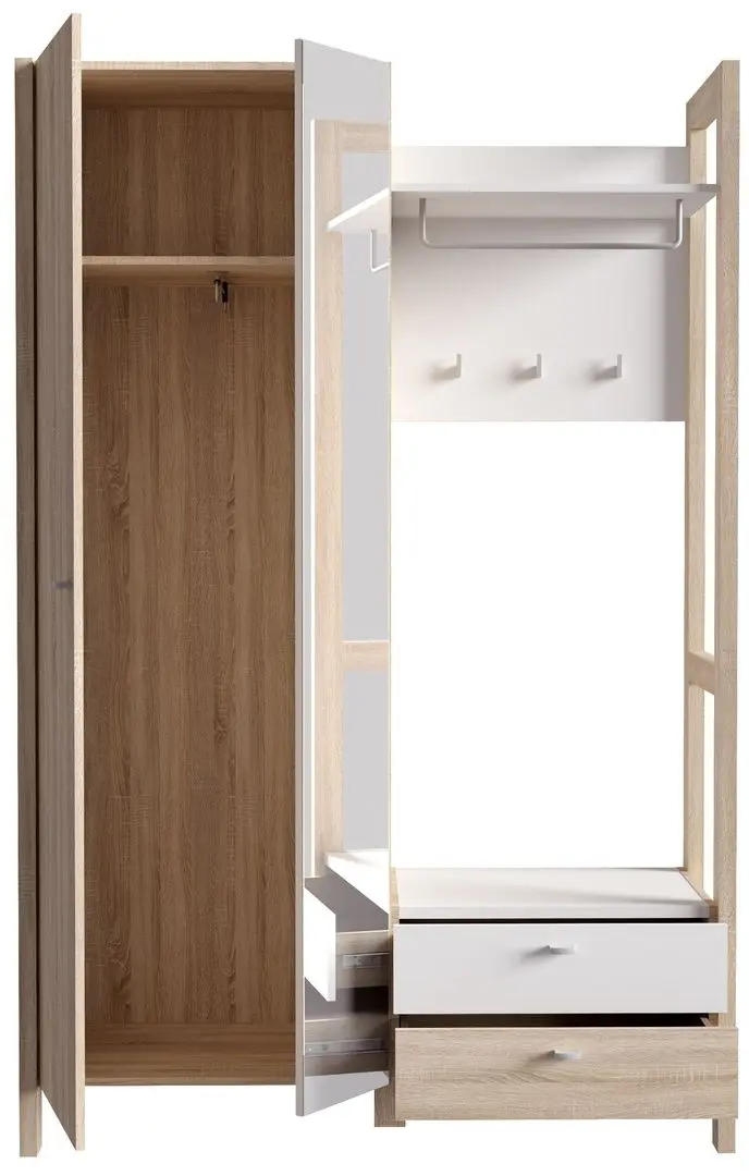 Прихожая Fortuna Hoyvik 131.1x200.1x41.2 (Sonoma Oak/White) - 6