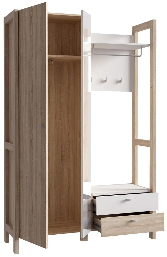 Прихожая Fortuna Hoyvik 131.1x200.1x41.2 (Sonoma Oak/White) - 7