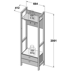 Прихожая Fortuna Hoyvik 66.4x200.1x41.2 (Sonoma Oak/White) Thumb