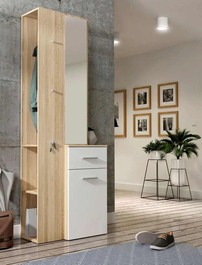 Прихожая Fortuna Lothal 64.2x196x33.8 (Sonoma Oak/White)