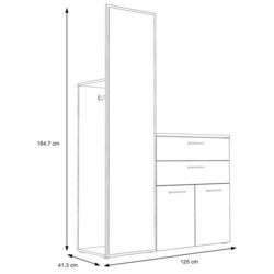 Прихожая Fortuna Yaskier 125x184.7x41.3 (Sonoma Oak/White) Thumb