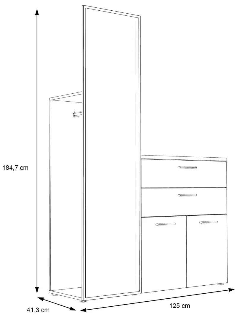 Прихожая Fortuna Yaskier 125x184.7x41.3 (Sonoma Oak/White) - 2