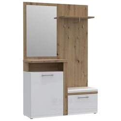 Прихожая Fortuna Tudor 128x200 (White/Artisan Oak/White Gloss) Thumb