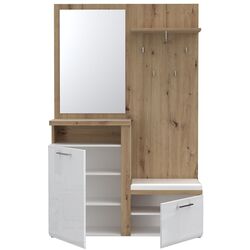 Прихожая Fortuna Tudor 128x200 (White/Artisan Oak/White Gloss) Thumb