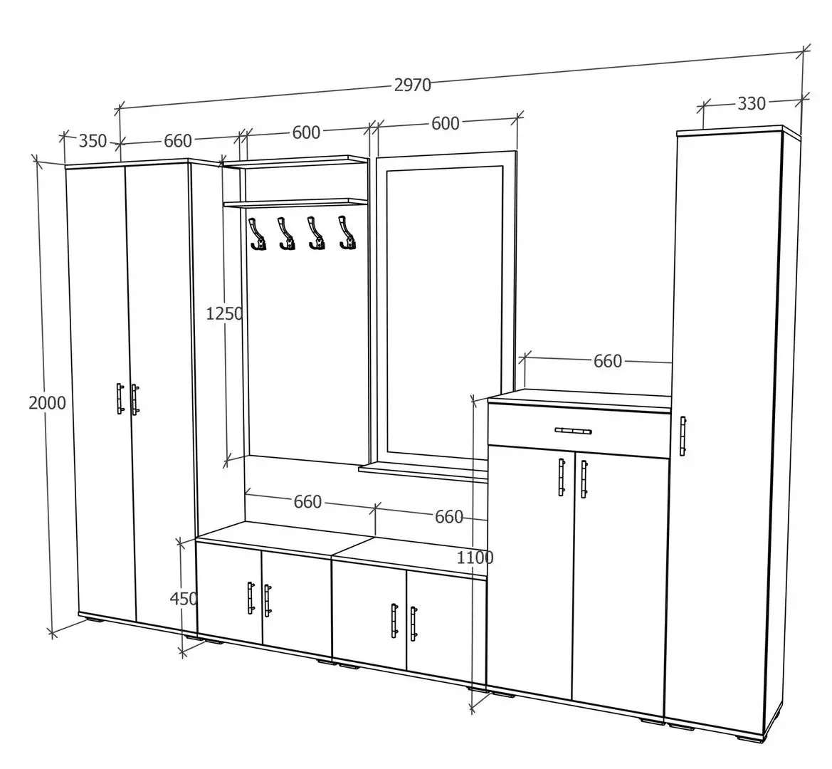 Прихожая Haaus Como V1 (White/Anthracite) - 4