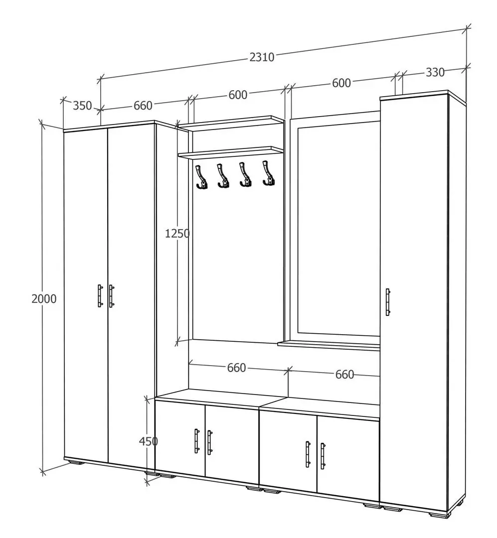 Прихожая Haaus Como V2 (White/Anthracite) - 4