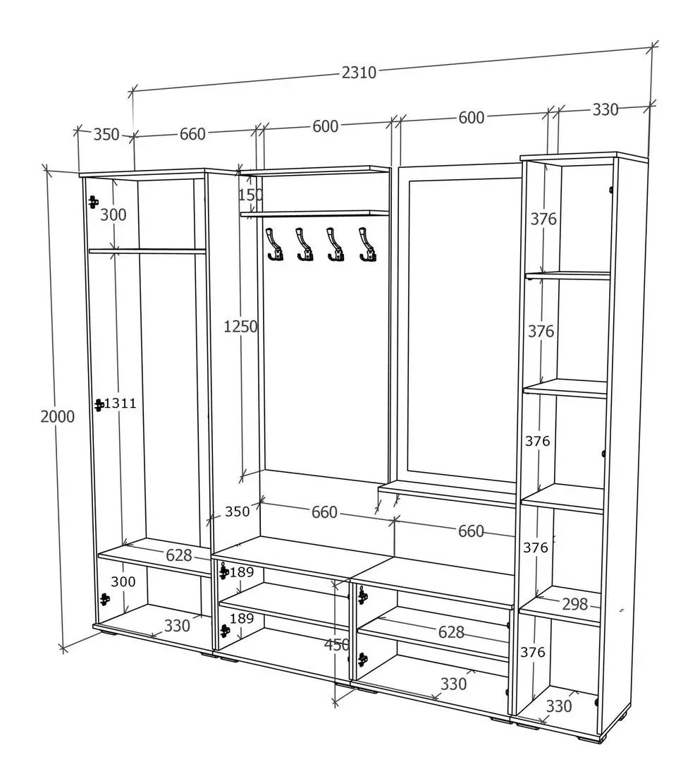 Прихожая Haaus Como V2 (White/Anthracite) - 5