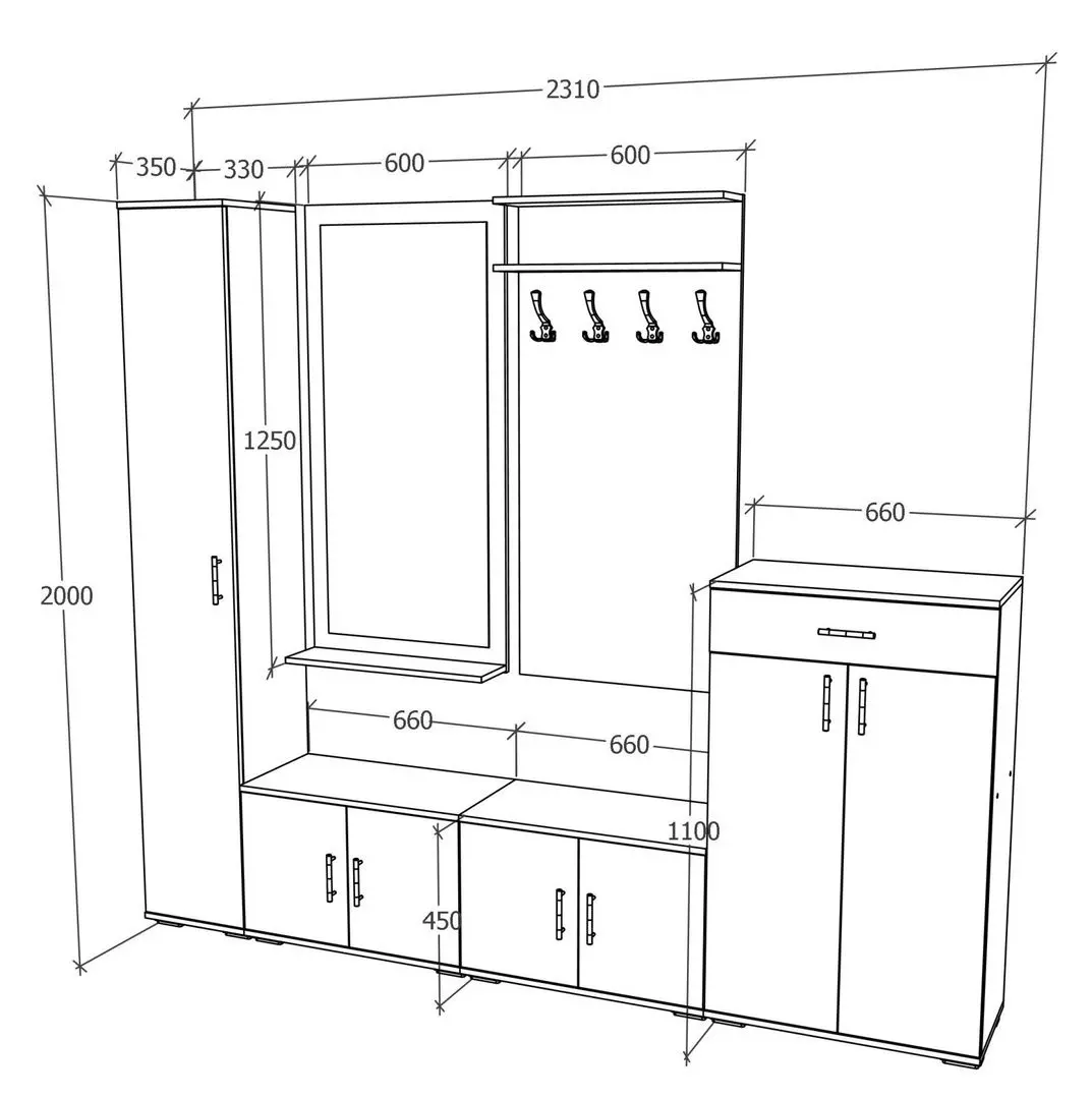 Прихожая Haaus Como V4 (Anthracite/White) - 4