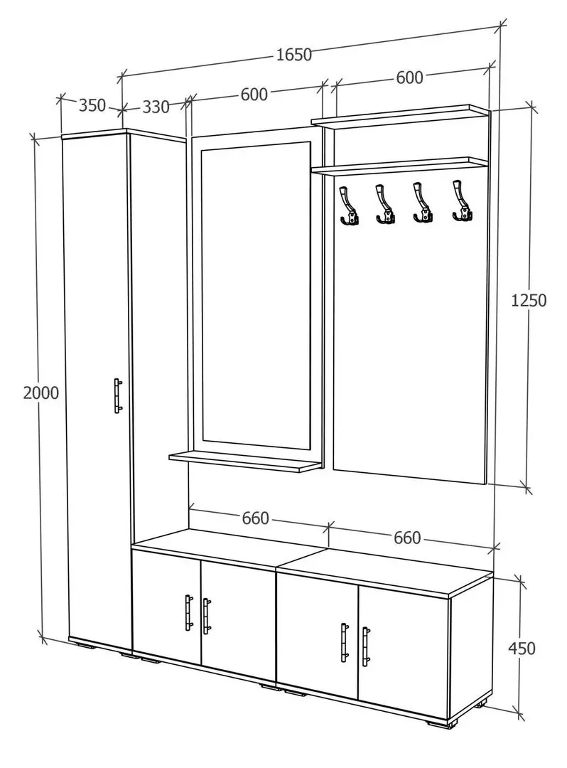 Прихожая Haaus Como V7 (Anthracite/White) - 4