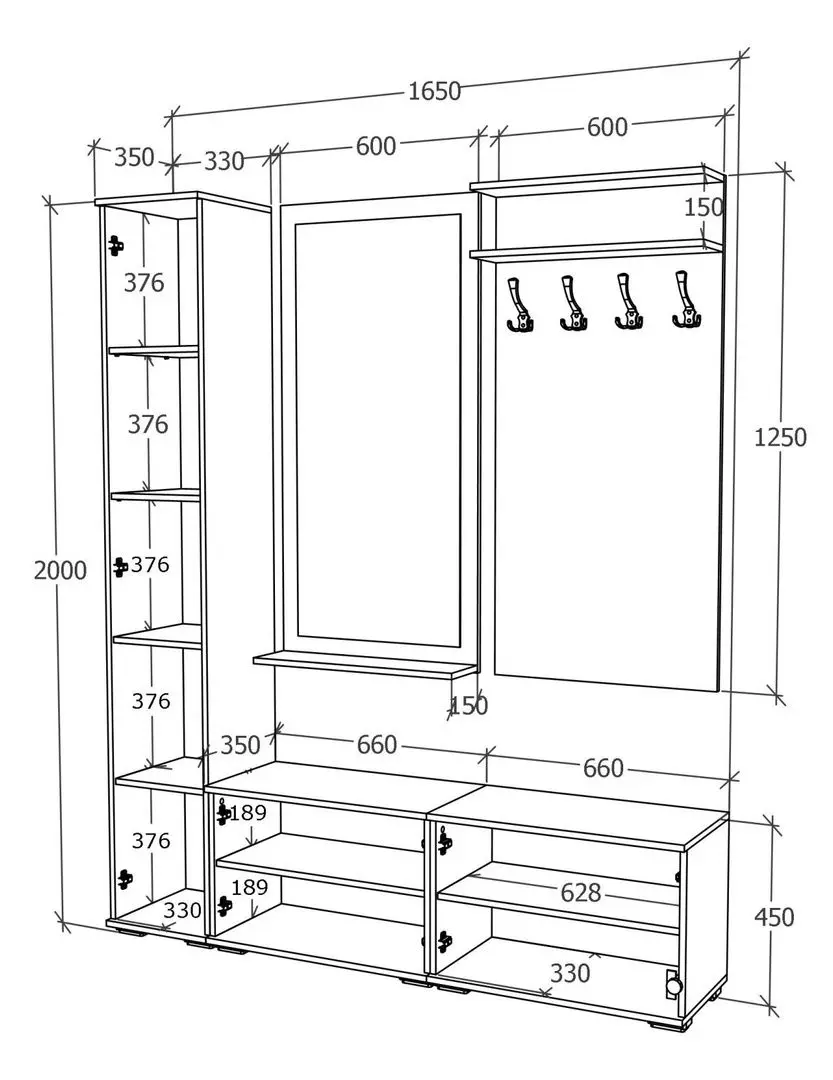 Прихожая Haaus Como V7 (Anthracite/White) - 5