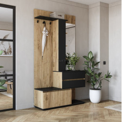 Прихожая Halmar Bafra (Golden Oak/Black)