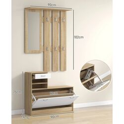 Antreu Homcom 831-146V81ND 90x102 cm (Natural Oak/White) Thumb