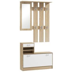 Antreu Homcom 831-146V81ND 90x102 cm (Natural Oak/White) Thumb
