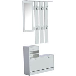 Прихожая Homcom 831-146WT 90x22x220 cm (White) Thumb