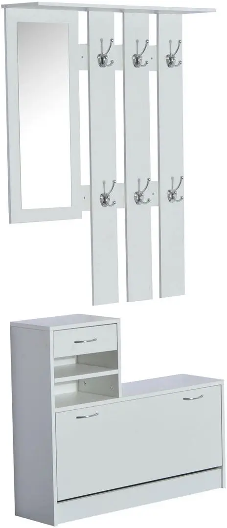 Прихожая Homcom 831-146WT 90x22x220 cm (White) - 2
