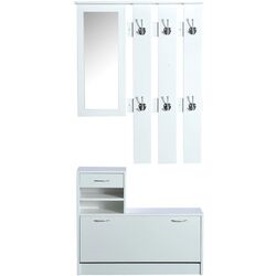 Прихожая Homcom 831-146WT 90x22x220 cm (White) Thumb