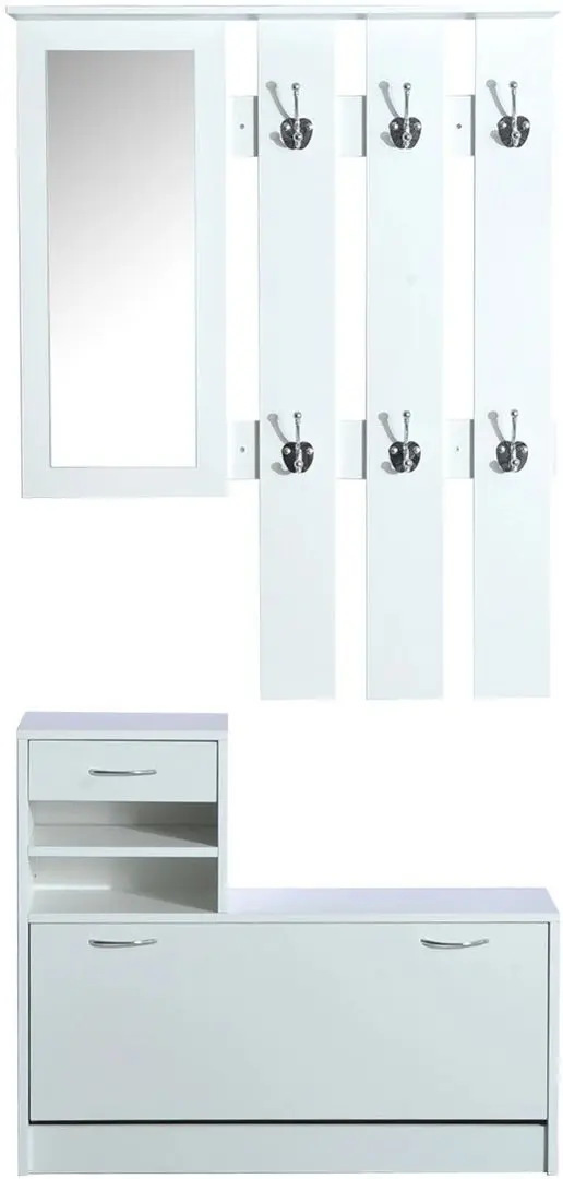 Прихожая Homcom 831-146WT 90x22x220 cm (White) - 3