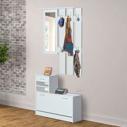 Прихожая Homcom 831-146WT 90x22x220 cm (White)