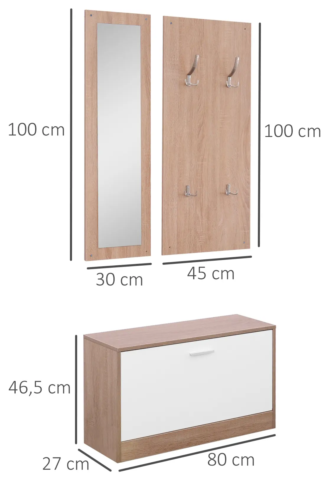 Прихожая Homcom 837-006 (Natural/White) - 8