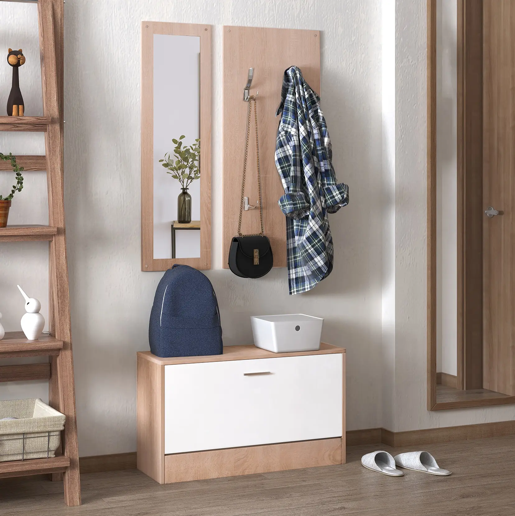 Прихожая Homcom 837-006 (Natural/White) - 9
