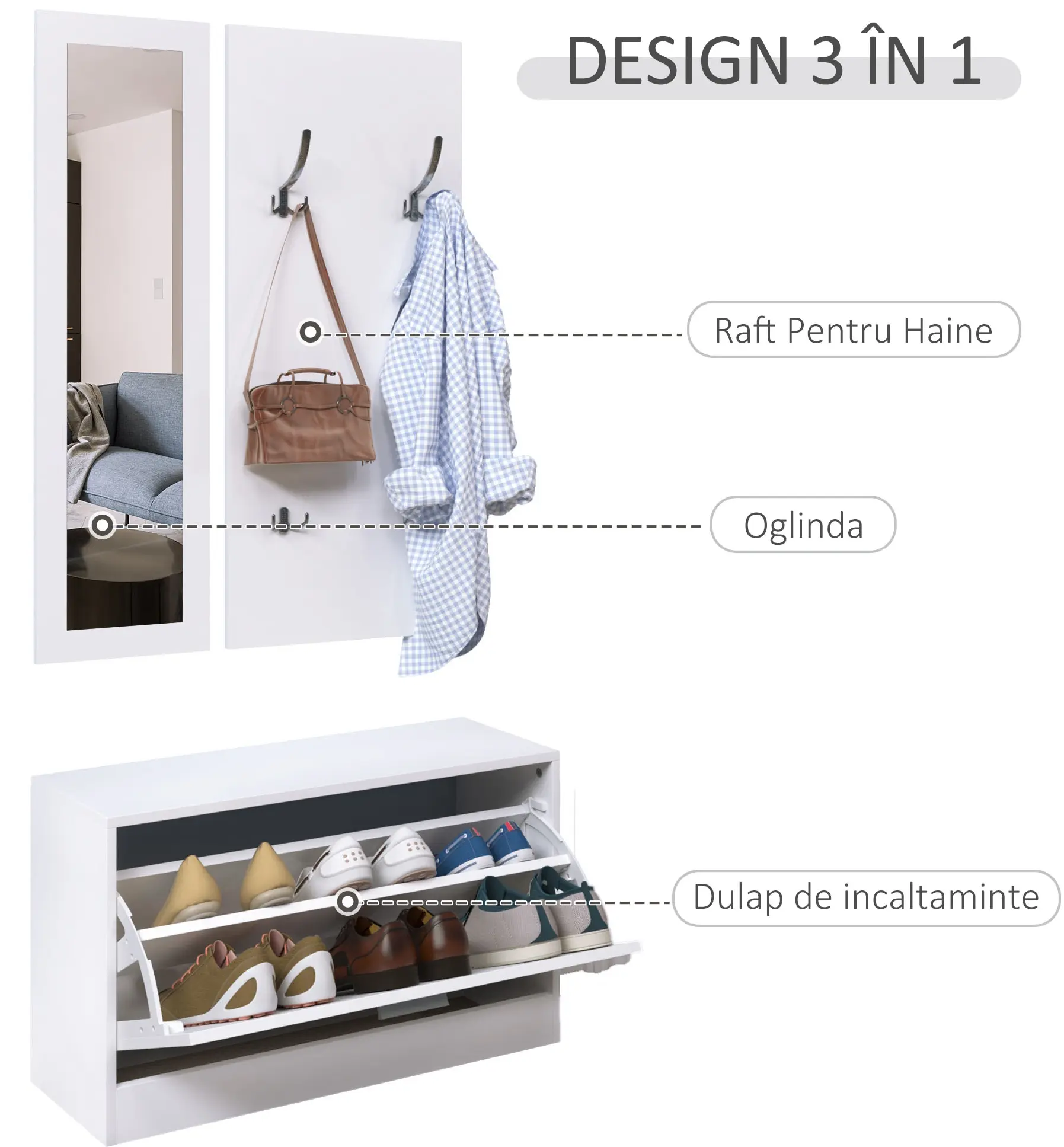 Antreu Homcom 837-006WT(White) - 5