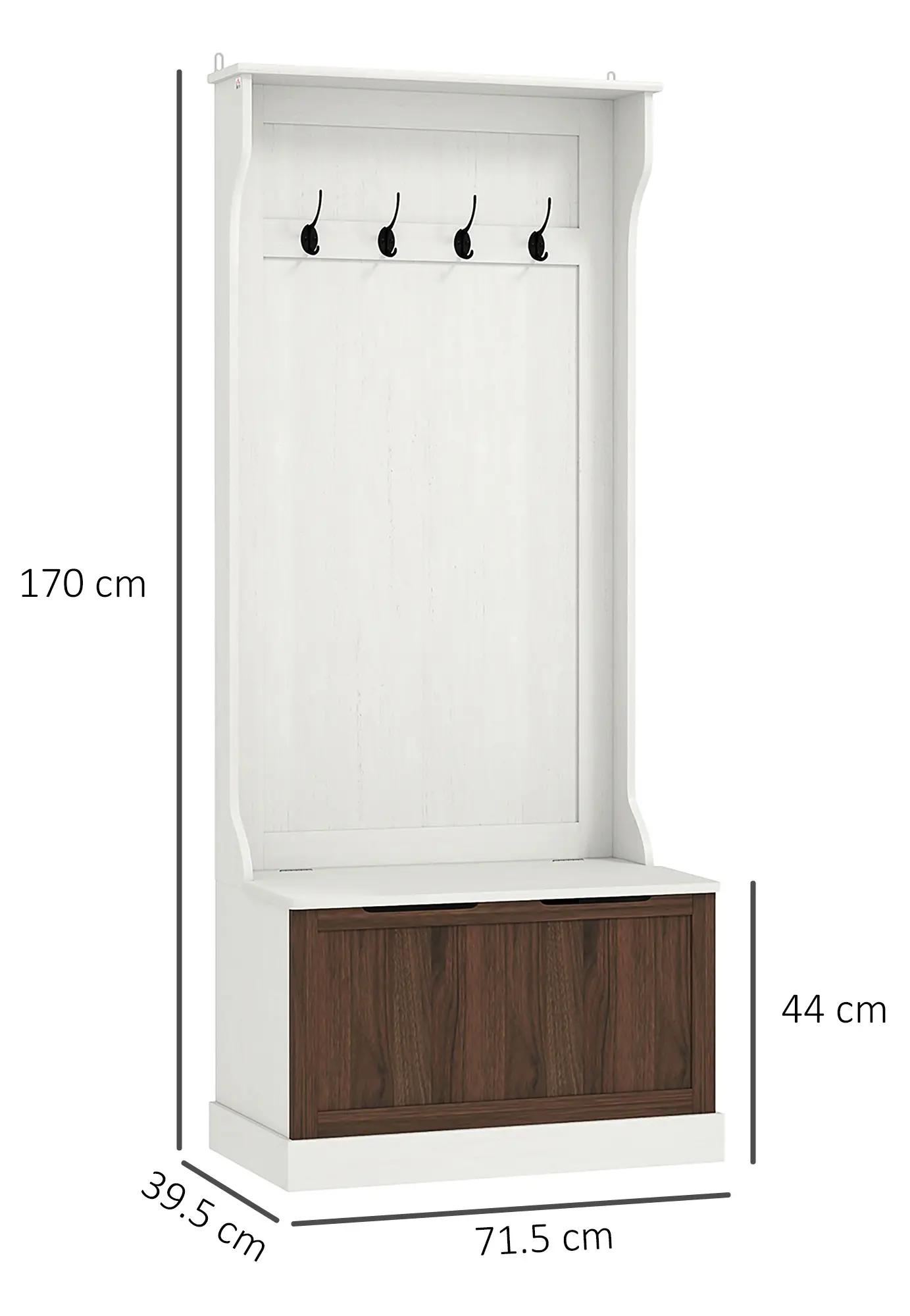 Antreu Homcom 837-031V80BN (White/Brown) - 4