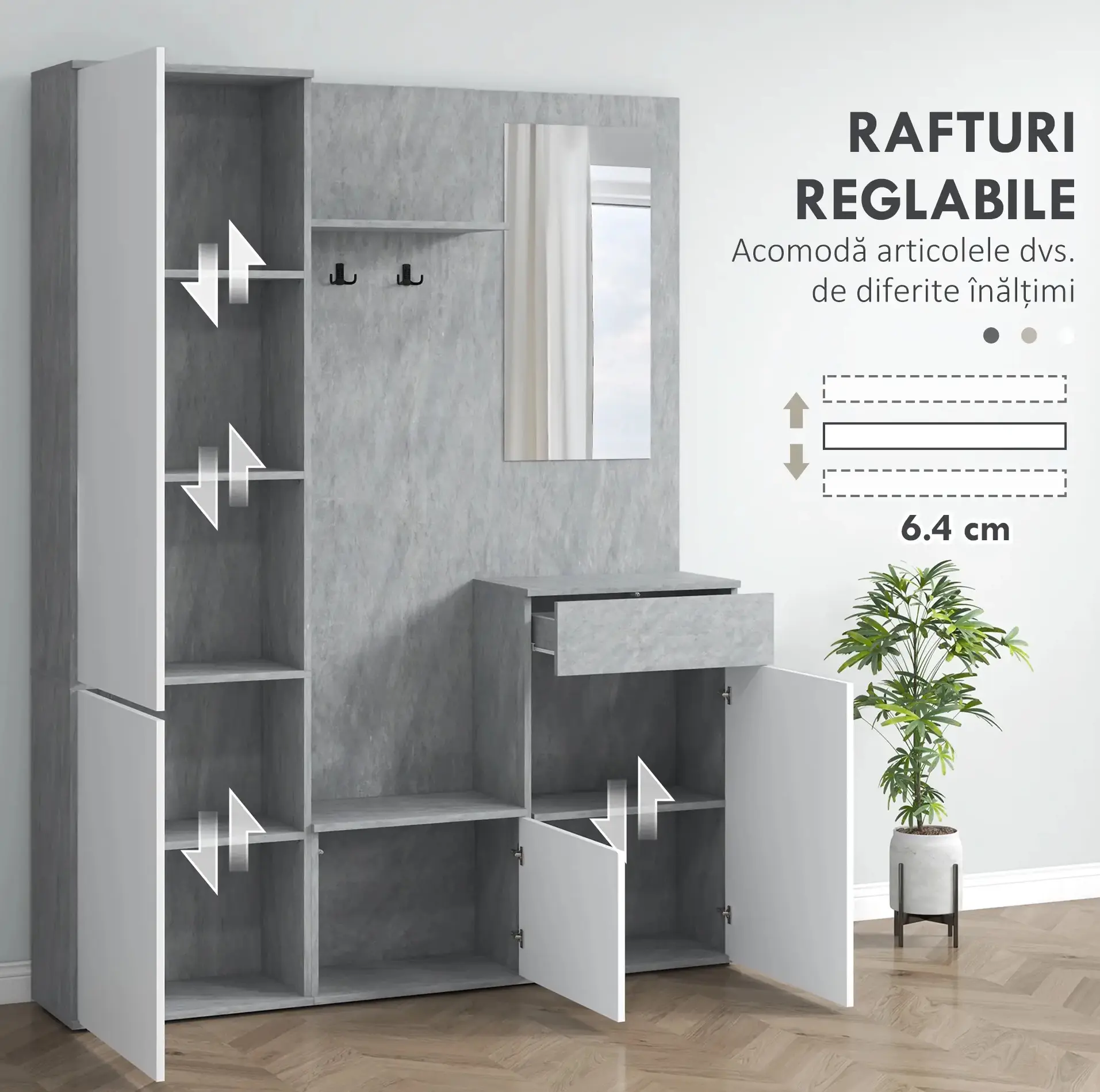 Antreu Homcom 837-256V00GY (White/Grey) - 5