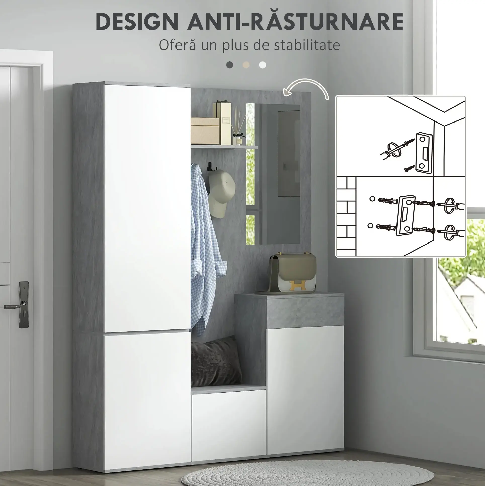 Antreu Homcom 837-256V00GY (White/Grey) - 7