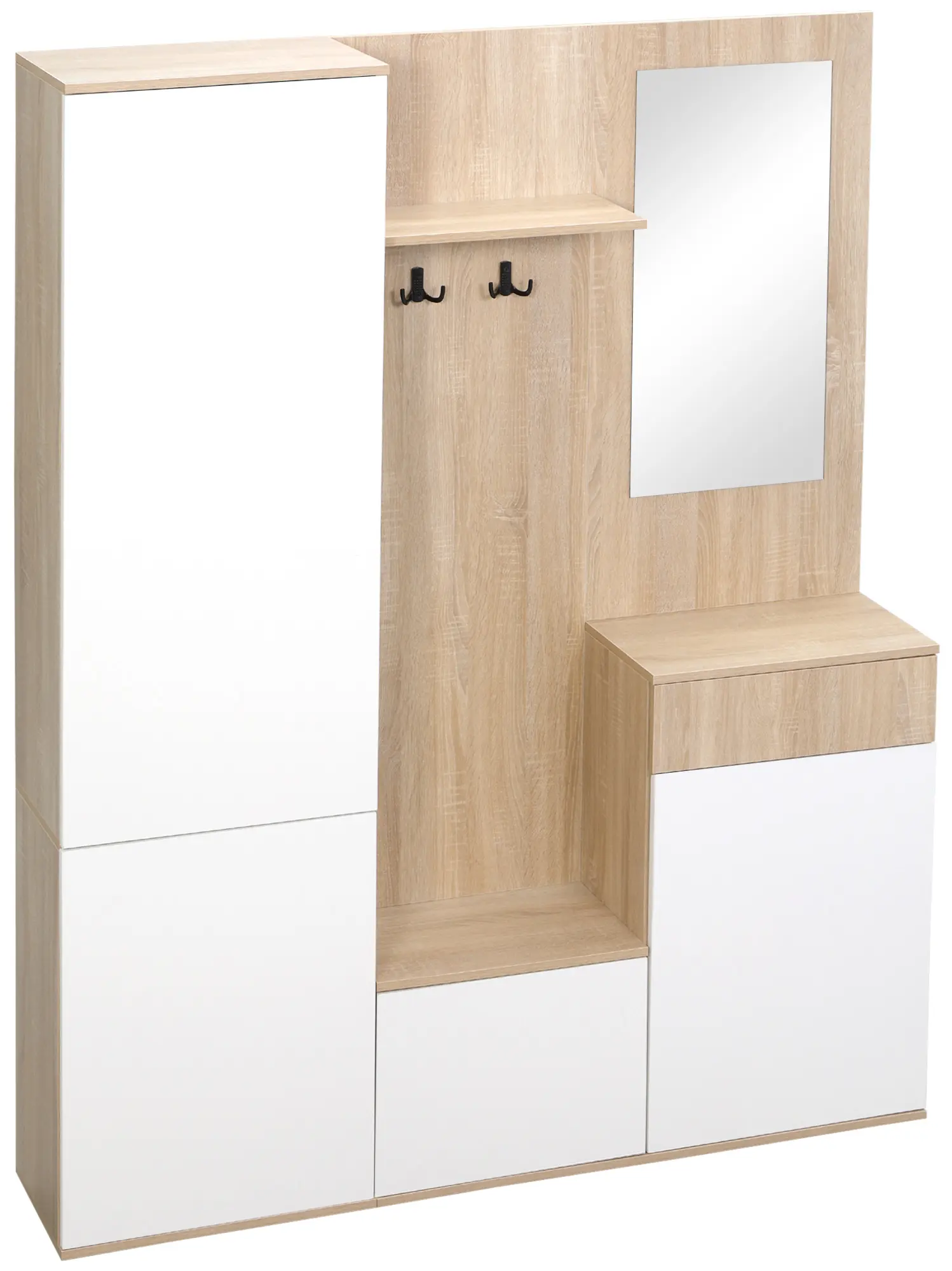 Прихожая Homcom 837-256V00WT (White/Natural) - 3