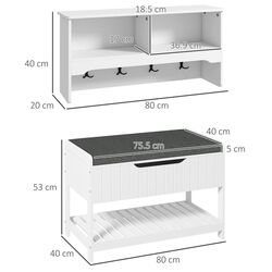 Antreu Homcom 837-389V80WT 80x20x40 cm (White) Thumb