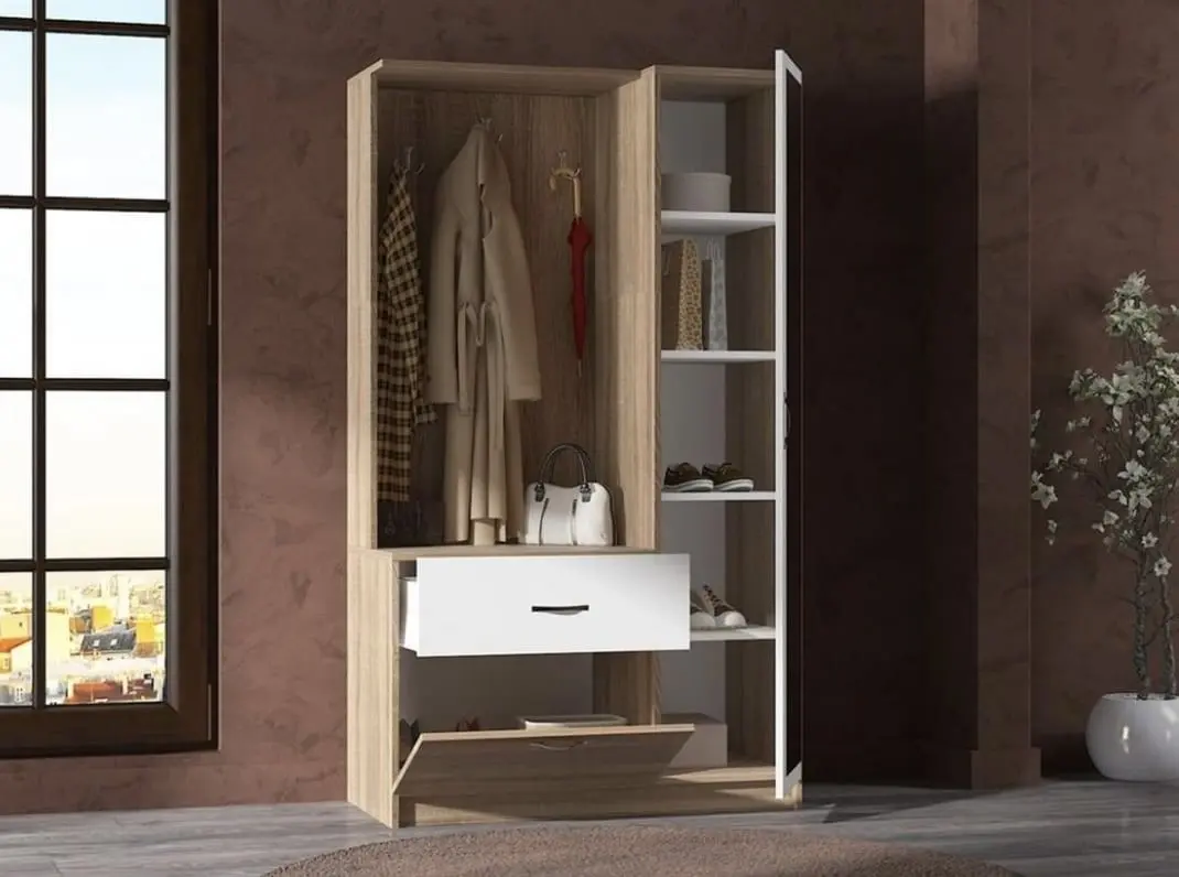 Antreu Ideal Mobila Carla (Sonoma Oak/White) - 2