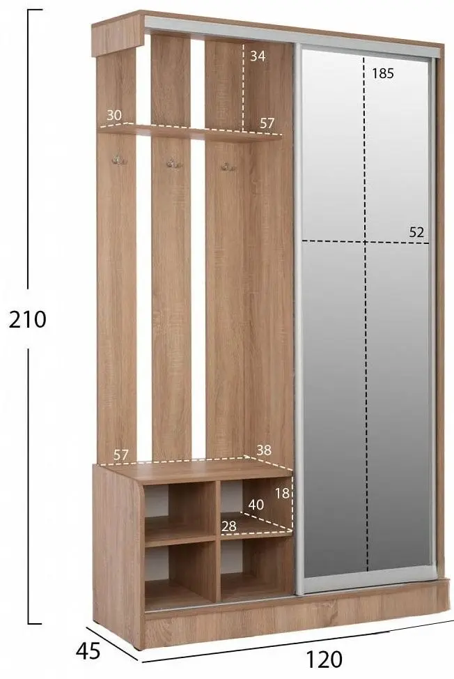 Прихожая Ideal Mobila Eva (Sonoma Oak) - 2