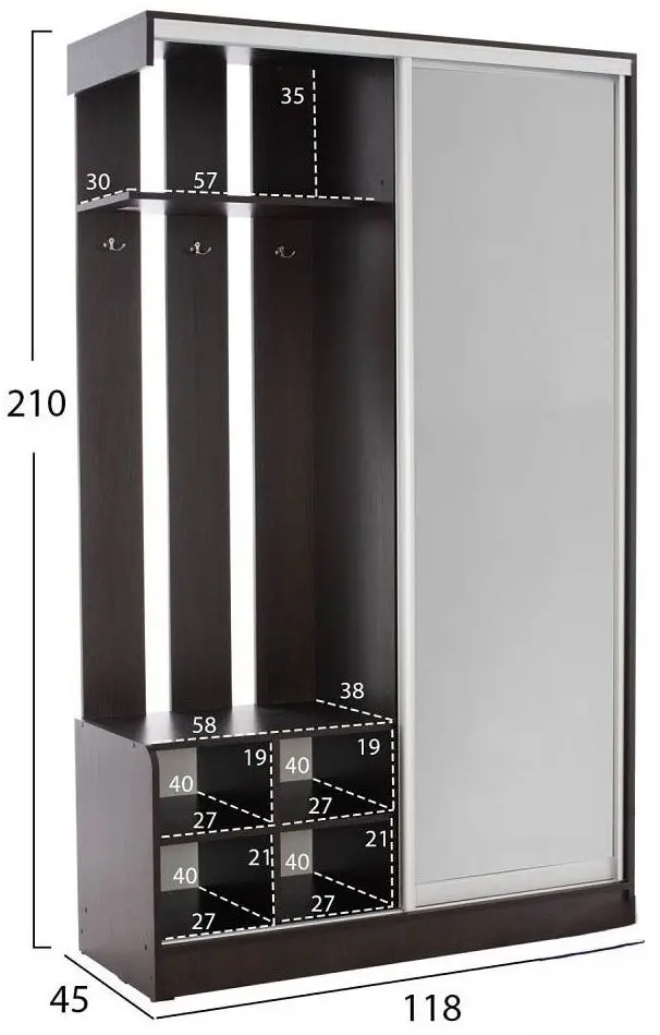 Прихожая Ideal Mobila Eva (Wenge) - 2