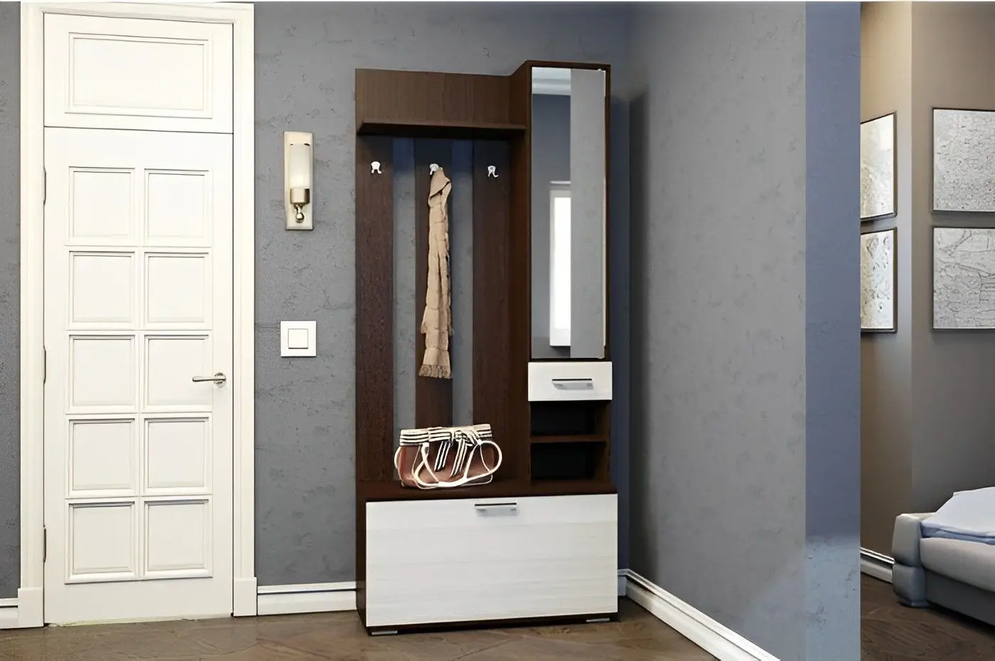 Antreu Ideal Mobila Nica (Wenge/White)