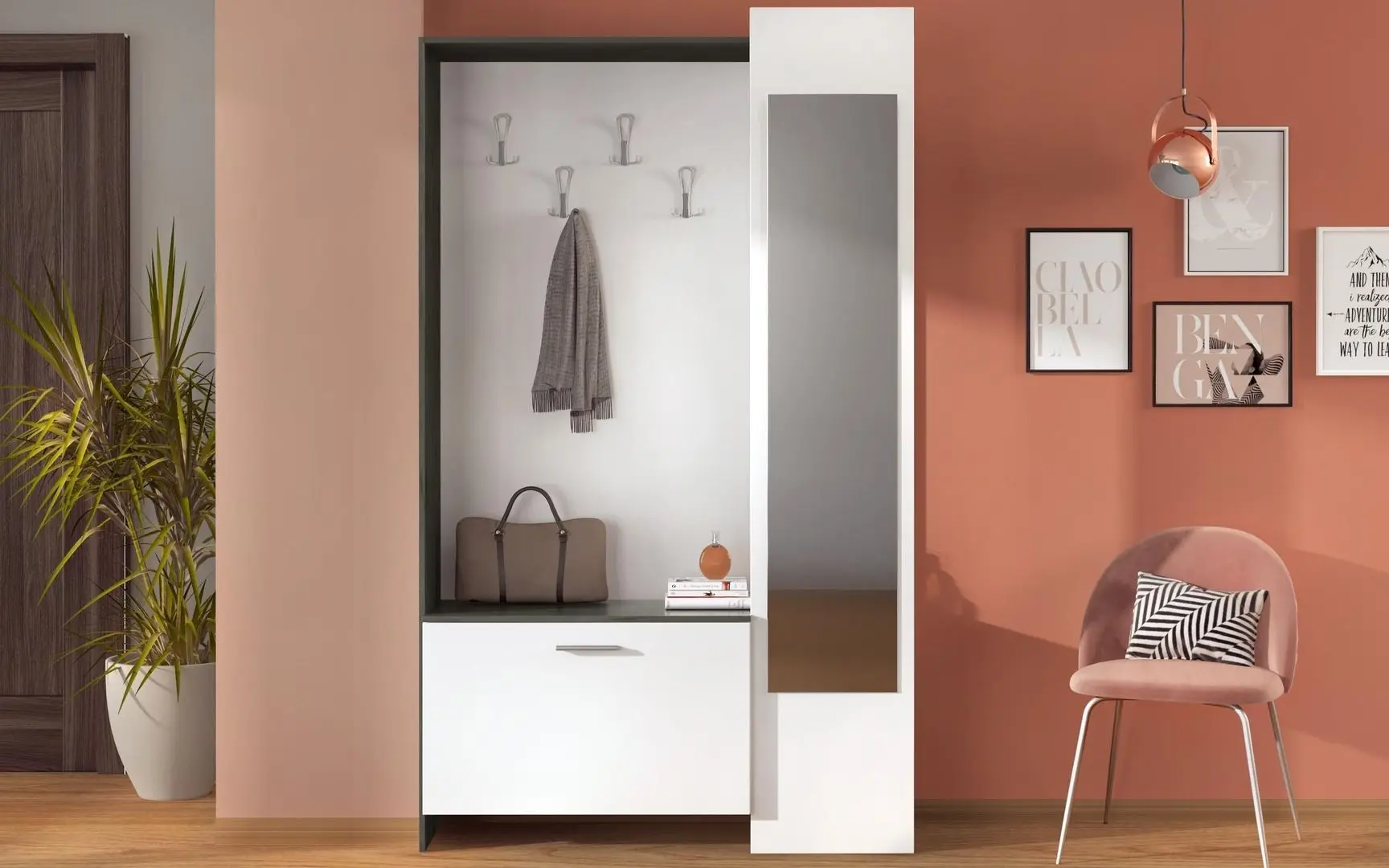 Прихожая Ideal Mobila Thomas (Wenge/White) - 2