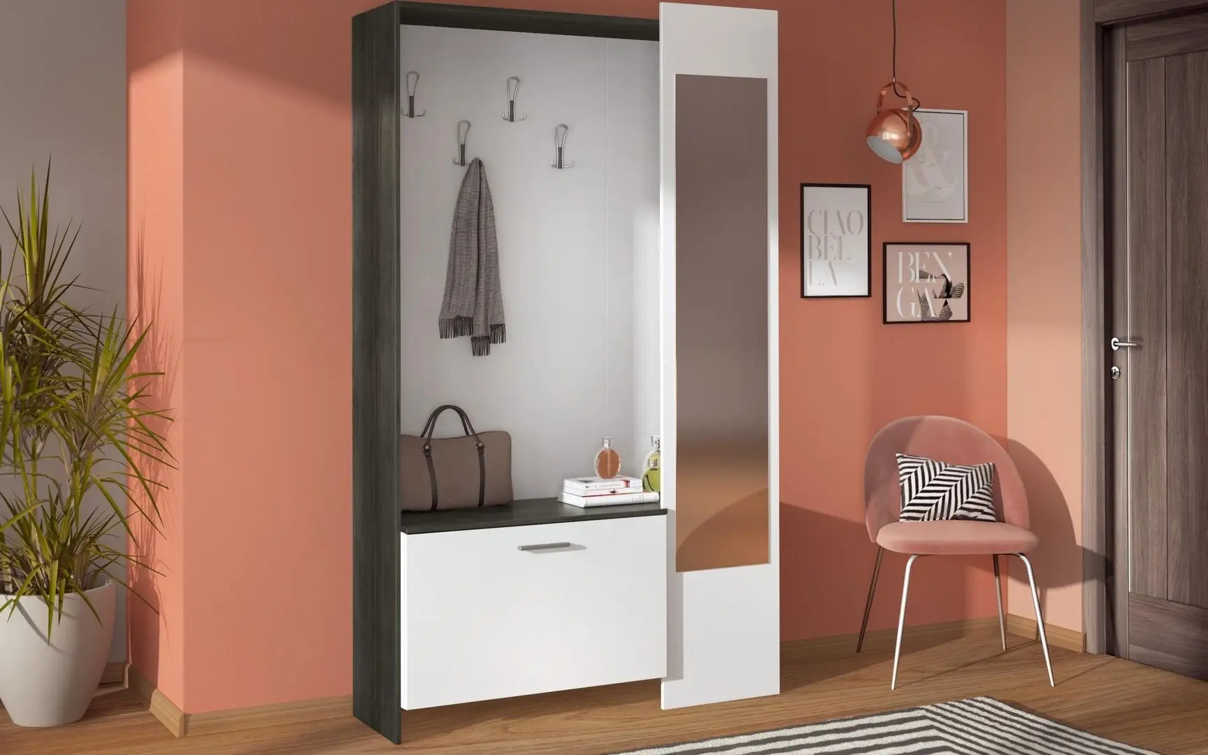 Прихожая Ideal Mobila Thomas (Wenge/White) - 3