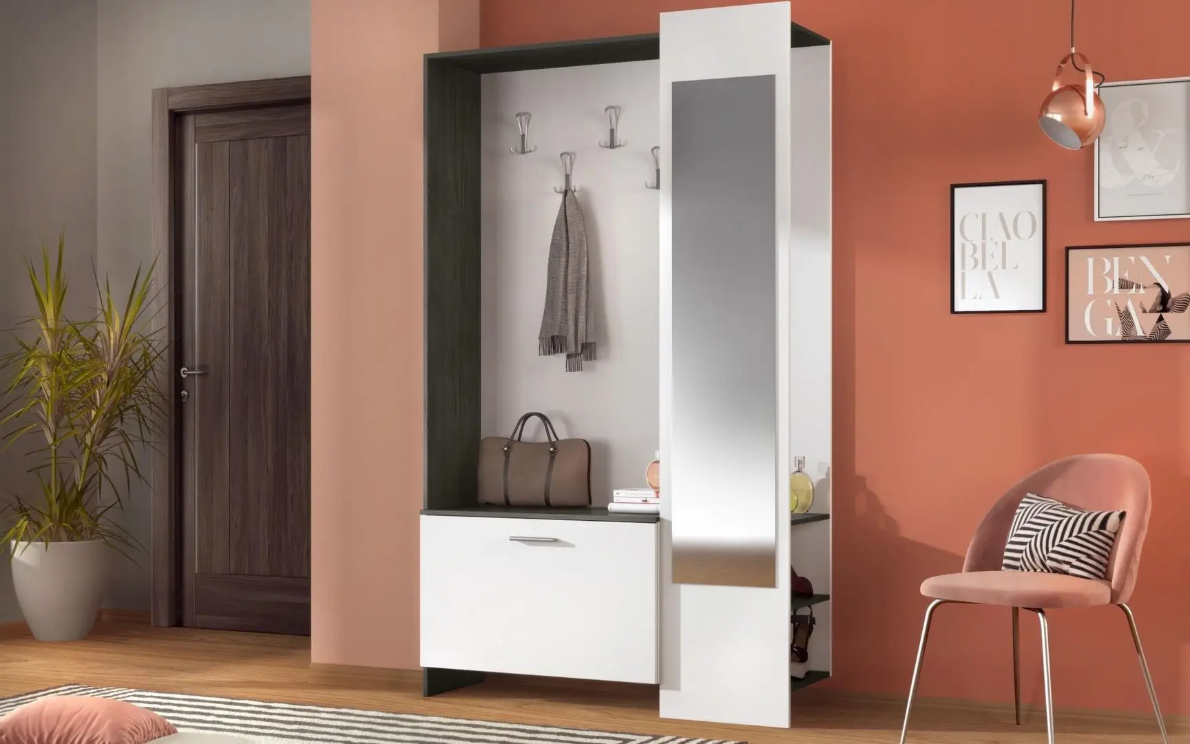 Прихожая Ideal Mobila Thomas (Wenge/White)