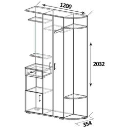 Antreu Ideal Mobila Viza (Wenge/White) Thumb