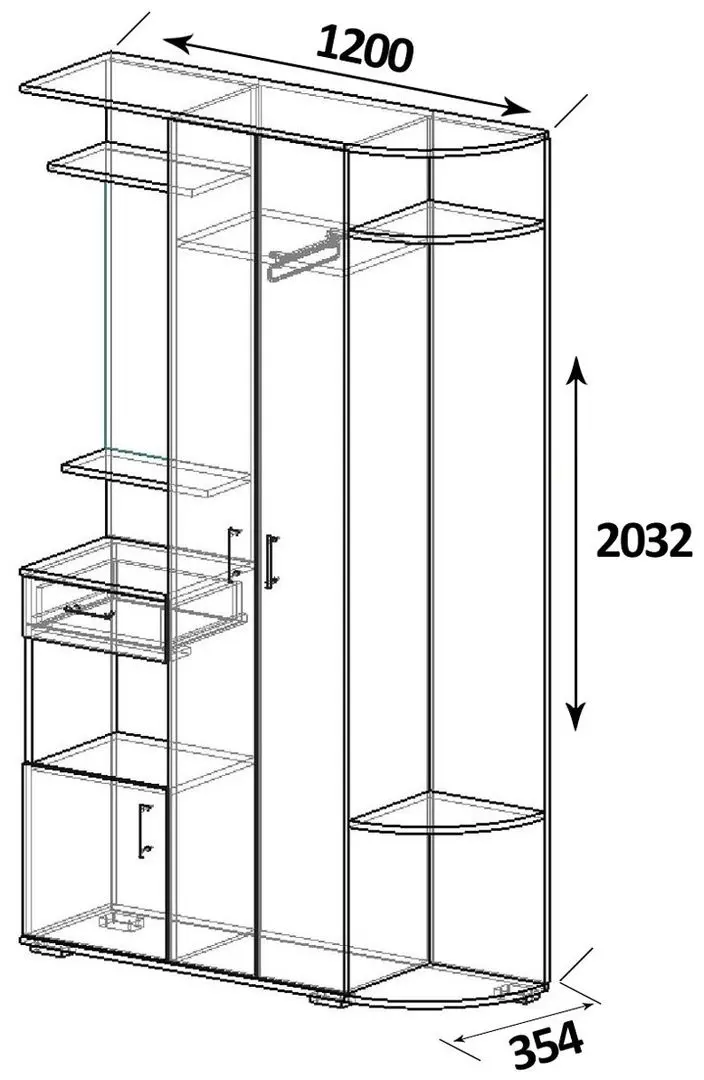 Antreu Ideal Mobila Viza (Wenge/White) - 3